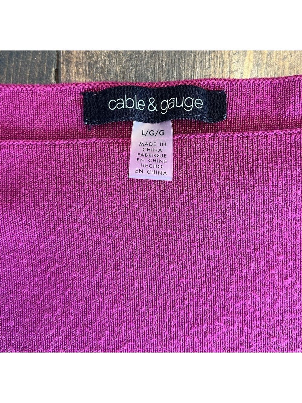 Cable & Gauge Women's Large Magenta Ruffle-Sleeve Tank Top Square Neck - Picture 3 of 3